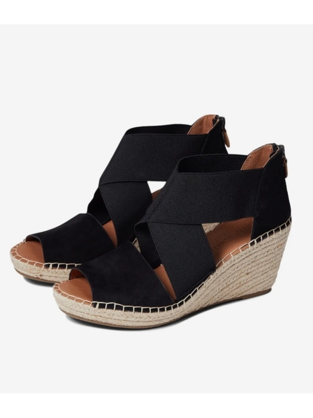 Gentle Souls by Kenneth Cole Colleen Espadrille Wedge Platform Sandals Black 11M